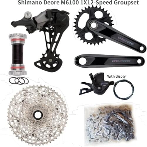SHIMANO DEORE M6100 Groupset MTB Mountain Bike Groupset 1x12 -Speed 170/175 32T 10-51T M6100 Derailleur Cassette Crankset