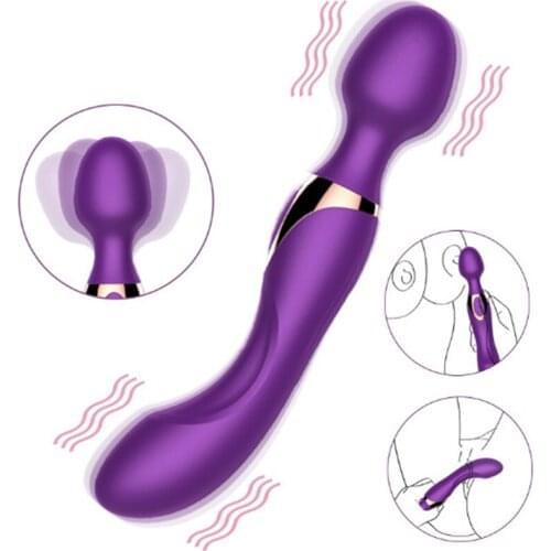 Wholesale Soft Powerful Wand AV Vibrators for Women 20 speed Dual motor Dildo vibrator Massager Sex Toy Clitoris Vagina anus Sti