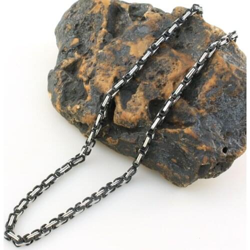 55cm Long Black Color Stainless Steel Jewelry Chain Necklace For Fashion Gift NRYZA012