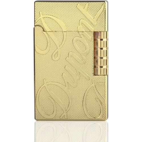 Reloadable Letter Pattern Grinding Wheel Side Side Fire Open Flame Metal Loud Lighter Gadgets for Men Smoking Accessories