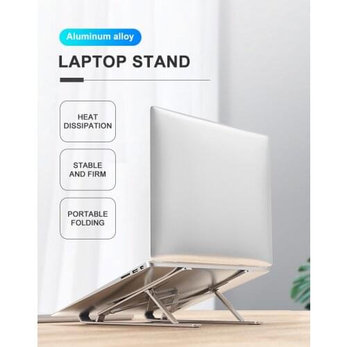 Portable Laptop Stand Aluminium Foldable Notebook Support Laptop Base Macbook Pro Holder Adjustable Bracket Computer Accessories