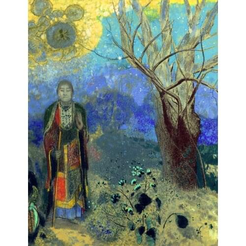 Portrait abstract canvas painting surrealism masterpiece giant poster mural prints The Buddha, 1906-1907 By Odilon Redon