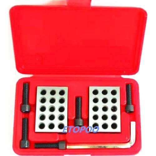 23 holes Precision 25-50-75mm Blocks 1pair(2pcs), parallel clamping block set, steel block 23 Holes 1-2-3" block gauge