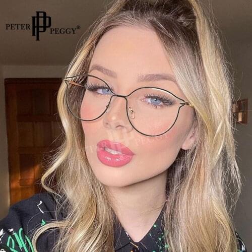 Anti-Blue Light Glasses Women Round Fashion Luxury Brand Eyewear Glasses Frames For Men Prescription Myopia Eyeglasses Frames