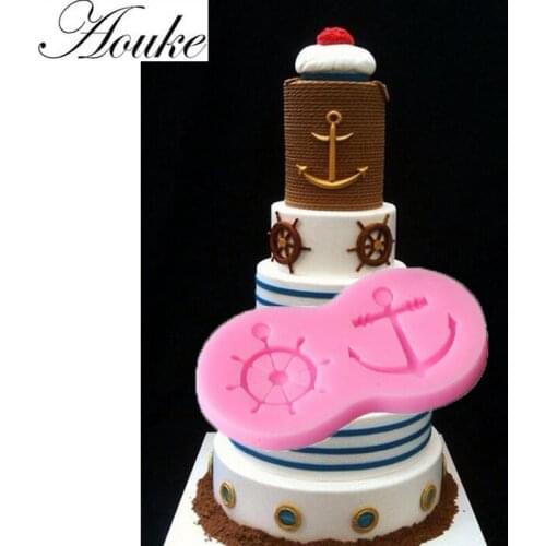 Rudder Ship Anchor Shape Silicone Mold DIY Epoxy Fondant Cake Baking Decoration Kitchen Baking Tool Rudder Shape Silicone Mold
