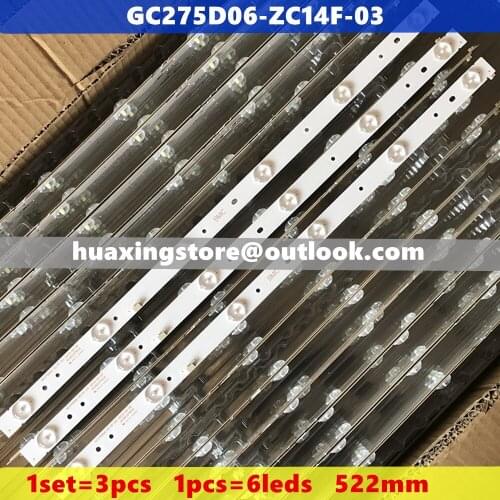 LED Backlight strip GC275D06-ZC14F-03 303GC275031 for 28PHF2056/T3 1pcs=6leds
