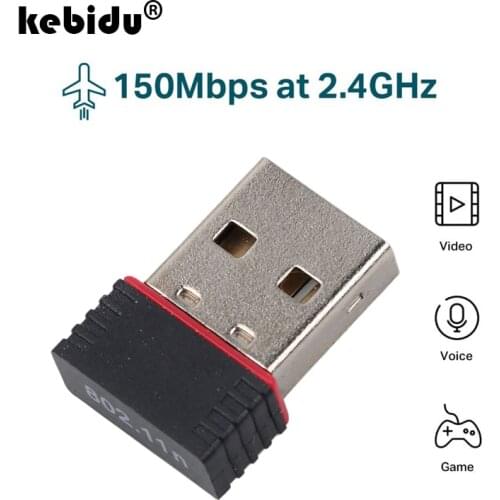 Kebidu Mini USB Wifi Adapter 802.11n Antenna 150Mbps USB Wireless Receiver Dongle Network Card External Wi-Fi For Desktop Laptop