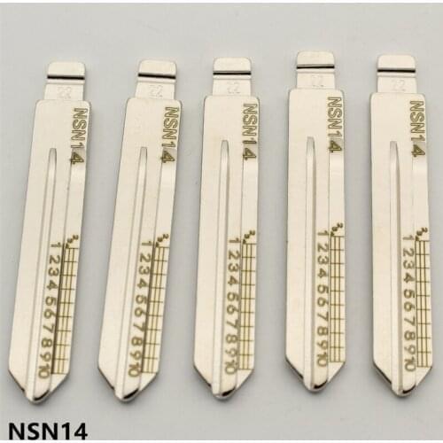 XIEAILI OEM 60Pcs NO.22 NSN14 Engraved Line Key Blade Scale Shearing Teeth Uncut Key Blade For Nissan Tiida/Sunny K434