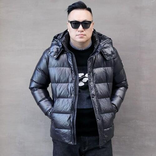 Plus Size Puffer Jacket Men Korean White Duck Down Jacket Winter Coat Men Hooded Warm Parka Down Coat Casaco 8816 YY1335