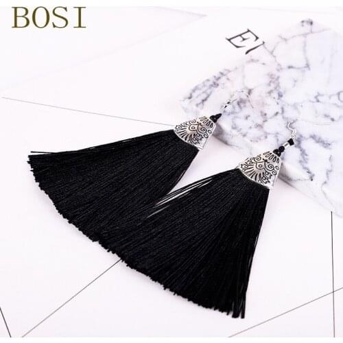 2019 Women Earrings Long Tassel New Bohemian Statement vintage Handmade Earring Big Fringe geometric leaf Boho cc accessories