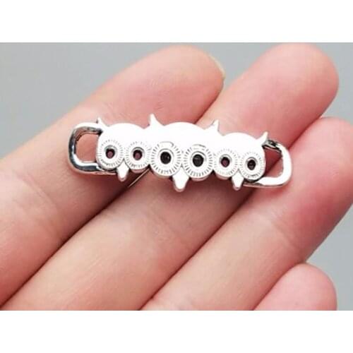 10pcs/lot--40x13mm, Antique silver plated Owl connector charms,DIY supplies,Jewelry accessories