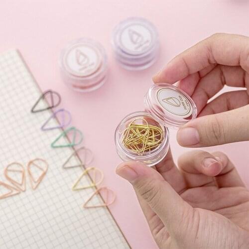 10Pcs/lot Water Drop Paper Clip Multi-function Staple Needle Color Paper Clip Small Bookmark Office Learning Stationery