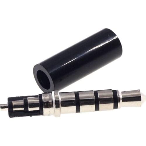 100pcs 3.5mm stereo headset plug jack 4 pole 3.5 mm audio plug Jack Adapter connector Length 14.00mm