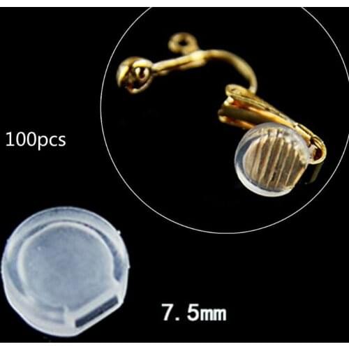 100Pcs Clear Earring Pads Silicone Comfort Earring Cushions for Clips on Earring F3MD