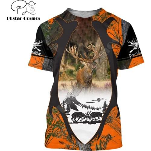 2020 Summer Men t shirt 3D Elk Hunting Camo Printed T-Shirts Harajuku Casual short Sleeve Tee shirts Unisex Cool t-shirt QDL004