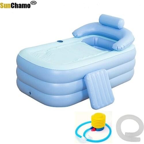 2021 Fashion 160*84*64cm Fold-able Inflatable Bath Tub PVC Adult Bathtub Air Pump Household Indoor Outdoor Inflatable Bathtub