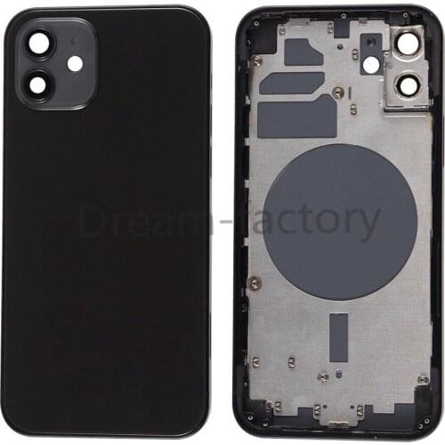 5PCS Back Rear Housing Battery Cover with Frame Side Buttons for iPhone 12 Mini 12 Pro Max