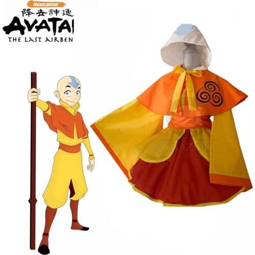 Anime Avatar The Last Airbender Bumi Avatar Aang Kimono Dress Cosplay Costume Custom Made Any Size
