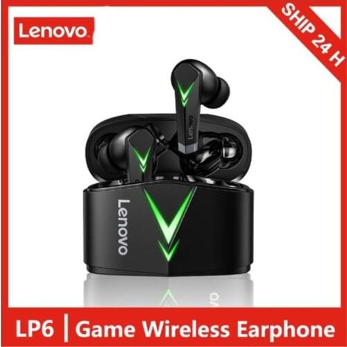 Lenovo LP6 NEW Bluetooth Headset TWS Wireless HeadsetGaming GameHIFI Fidelity 9D Noise Reduction Headset Music Sports Waterproof