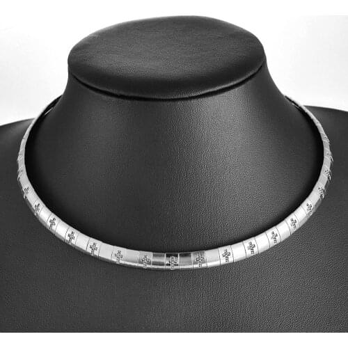 Width6/8MM Women Stainless Steel Necklace Choker Chain Cross Shape Collar For Snake Chain with Bangle Girl Gift Jewelry
