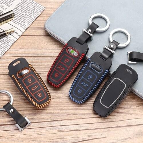 Luckeasy key cover for audi A6L A7 A8 Q8 2018 2021 Car Key bag/case wallet holder ad7