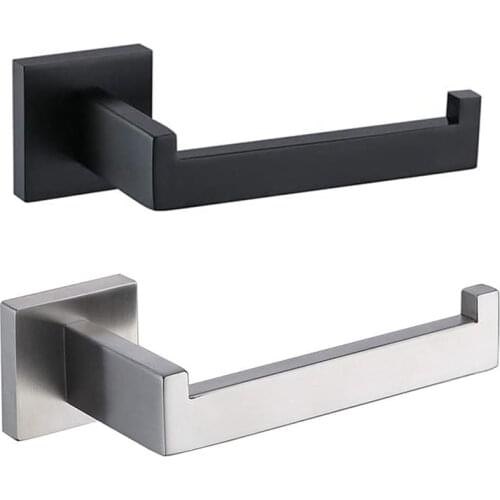 New 1pc Matte Black Toilet Paper Holder Wall Mount Tissue Roll Hanger 304 Stainless Steel Bathroom Accessories Hot Sale Dropship