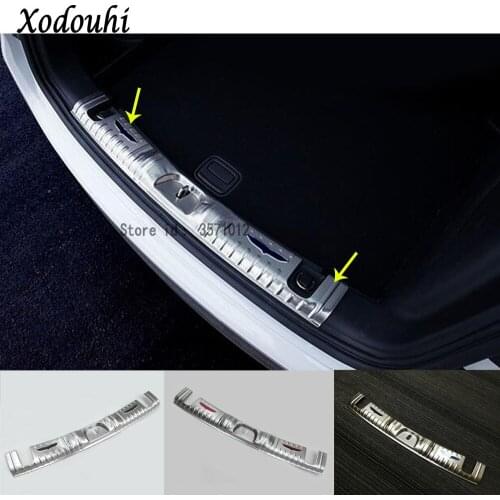For Jeep Compass 2017 2018 2019 2020 Car Styling Stainless Steel Inner Internal Rear Bumper Trim Plate Frame Stick Trunk Pedal