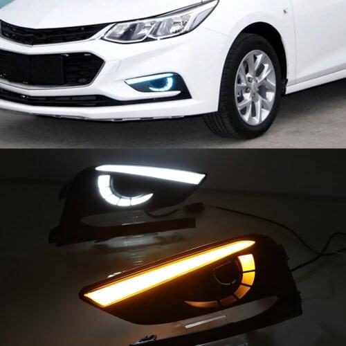 1 Pair DRL Daytime Running Lights fog lamp cover headlight 12V Daylight signal for Chevy For Chevrolet Cruze 2016 2017 2018