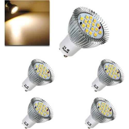 5x 6.4W LED Light Bulb GU10 16 LED 5630 SMD Energy Saving Lamp Bulb Spotlight Spot Lights Bulbs Warm White Lighting AC 85-265V