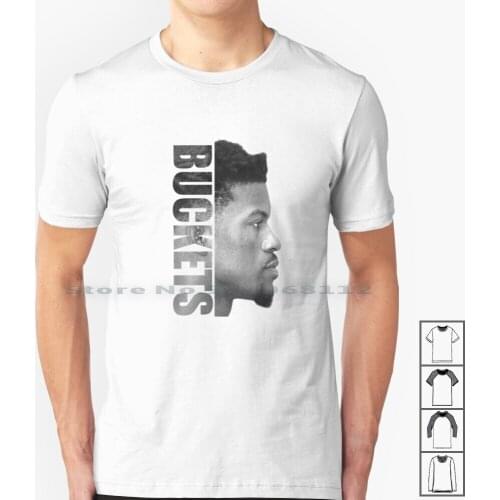 Jimmy " Buckets " Butler - Black / White T Shirt 100% Cotton Jimmy Butler Tyler Herro Andre Iguodala Jimmy Buckets Playoffs Ba