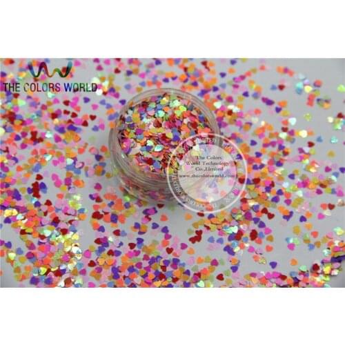 HR25-148 Mix 2.5 MM Pastel matt Pearlescent Colors Heart shape Glitter for Nail Art and DIY supplies1pack=50g