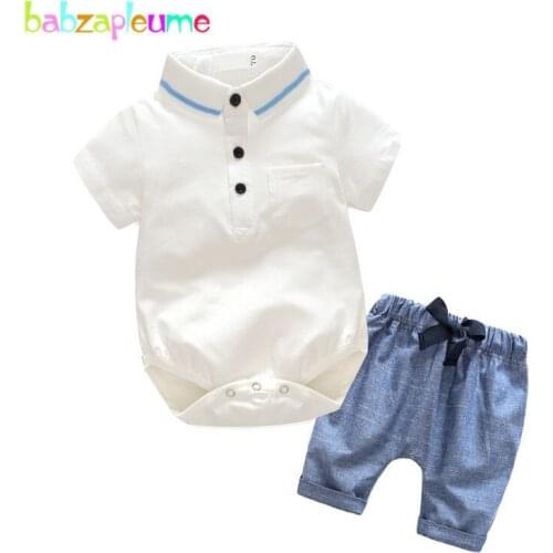 3PCS/Summer Baby Outfit Boys Clothes Suits Fashion Casual Infant Rompers 100% Cotton Bodysuit+Pants Newborn Clothing Sets BC1311