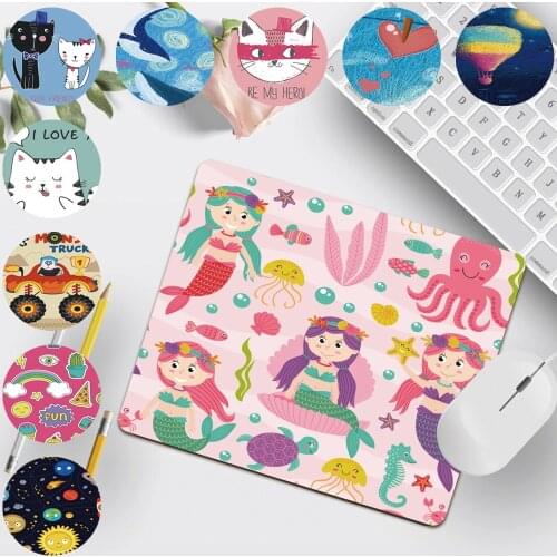 Mouse Mat Waterproof Home Office Computer Small 25x21cm Gaming Mousepad Cute Cartoon Pattern Series Portable Mouse Pad
