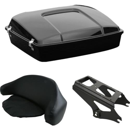 Motorcycle Razor Trunk Backrest Rack For Harley Tour Pak Road King Street Glide Electra Glide 2009-2013 12