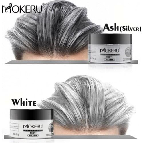 Mokeru DIY washable unisex hair wax temporary dyed wax milk milk gray color dye cream disposable white silver paint wax hair