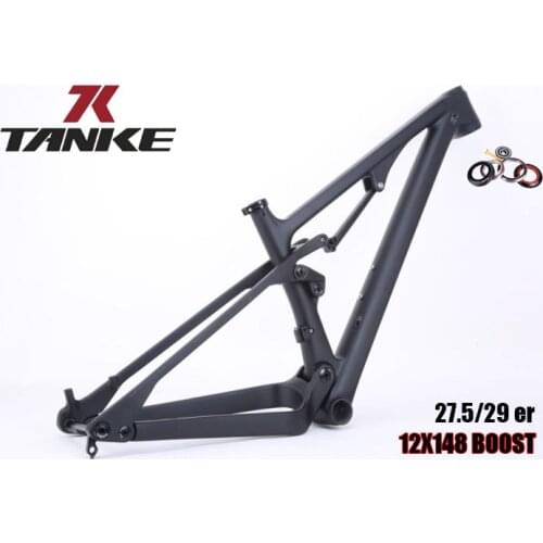 MTB Carbon Frame Full Suspension XC Mountain 29er 27.5er Boost 12X148mm Shocked Carbon Fiber Framset BB92 UD Matt Thru Axle