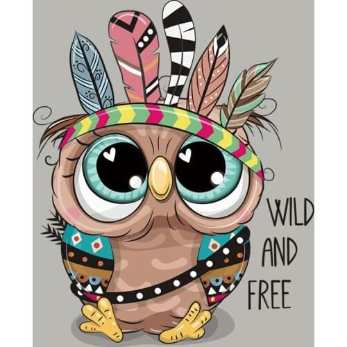 Cartoon Owls Parches T-Shirt Dresses Appliques Garment Accessory Diy New Heat Transfer Washable Easy Print By Household Irons