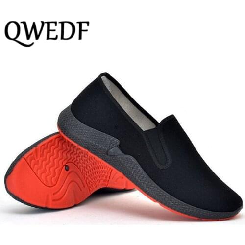 QWEDF 2019 men Casual Shoes mens canvas shoes sneakers men fashion Flats brand fashion Casual and comfortable black CZ-20