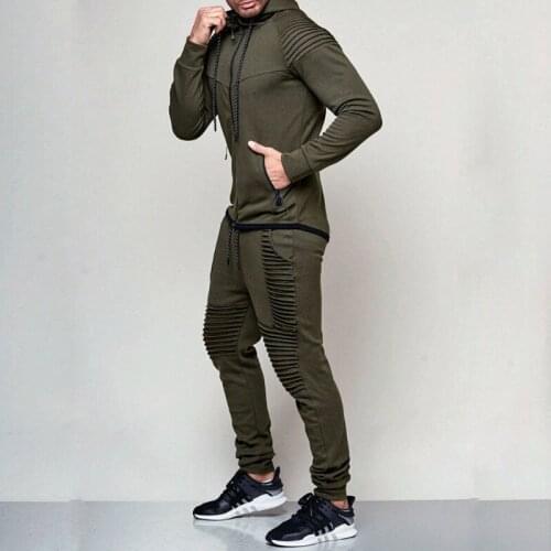 Men 2 Pieces Spring Autumn Running Tracksuit Sweatshirt Sports Set Gym Clothes Men Sport Suit Training Suit Sport Wear