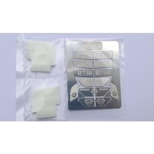 New tamiya actros truck stainless steel shell body side V8 logo sticker for 1:14 scale rc scania R620 56323 R470 R730 MAN tgx