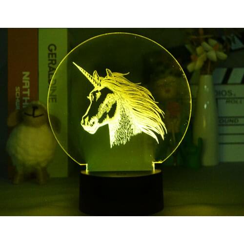 Animal 3d Lamp Led Issusion Night Lights Kids Gifts holiday Christmas Bedroom Decoration Unicorn Atmosphere Light