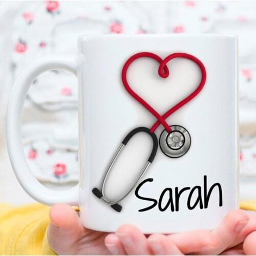 Nurses and Doctors Gift Personalized Mug!! Stethoscope Coffee Mug, a Funny and Unique Gift Mugs Printed on Both Sides