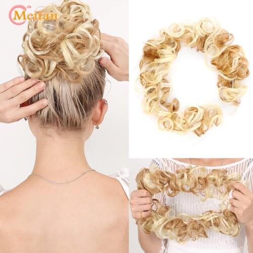 MEIFNA Synthetic Hair Bun Curly Messy Donut Chignons Hair Extensions for Women Wrap Ponytail Hair Tail Updo Fake Hair Bun