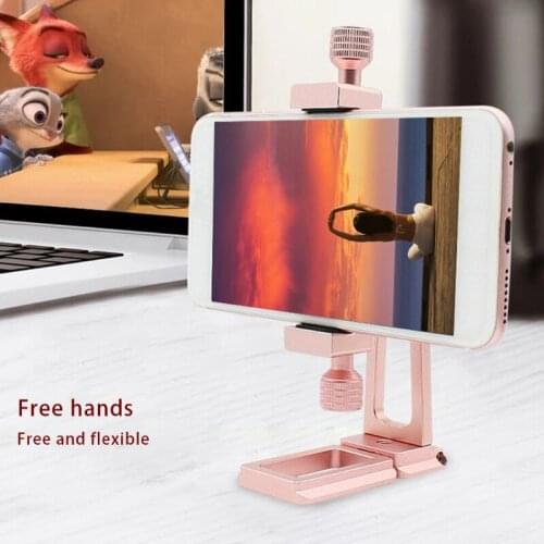 A9LC Mobile Phone Tripod Mount Bracket, Smartphone Tripod Holder, with 360 Degree Rotation Cell Phone Bracket Clip for Live