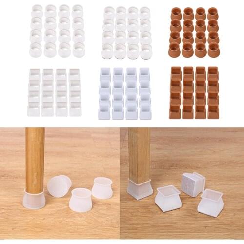16pcs Silicone Table Chair Leg Protector Cover Anti-Slip Furnitures Feet Cap Pads
