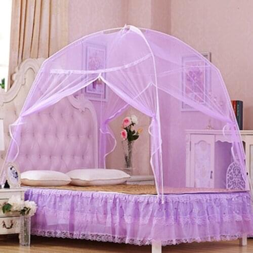 King/Queen Size Summer Bi-parting Folding Mesh Insect Bed Mongolian Yurt Mosquito Net Bedding Canopy Curtain Dome Tent
