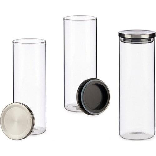 Glass Jar Metal Crystal (10 x 28,5 x 10 cm)