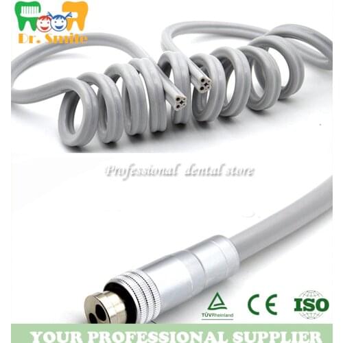 Dental Spiral Tube composite pipe 4-hole Dental Handpiece Hose with Adaptor