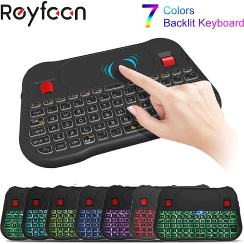 T18 Plus English Russian Fly Air Mouse Mini Backlit keyboard 2.4G Wireless with Touchpad Controller For Smart Android TV BOX
