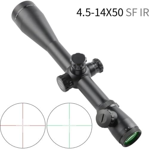 Tactical Riflescope Airsoft Scope for Hunting Optical Rifle Gun Sight Red Green Illumination Long Range M1 4.5-14X50 SFIR